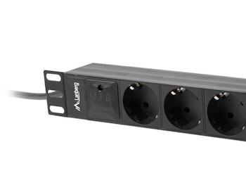 STRÖMFÖRDELNINGSENHET (PDU) 10" LANBERG 1U 16A 2M 3X SCHUKO UTTAG SVART