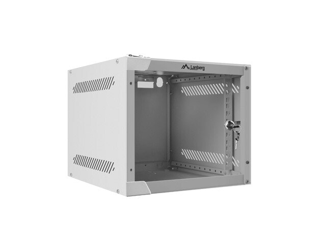 RACKSKÅP 10" VÄGGMONTERAT 4U/280X310 (FLAT PACK) MED GLASDÖRR GRÅ LANBERG