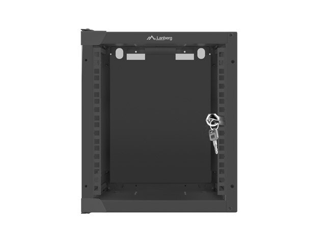 RACKSKÅP 10" VÄGGMONTERAT 6U/280X310 (FLAT PACK) MED GLASDÖRR SVART LANBERG