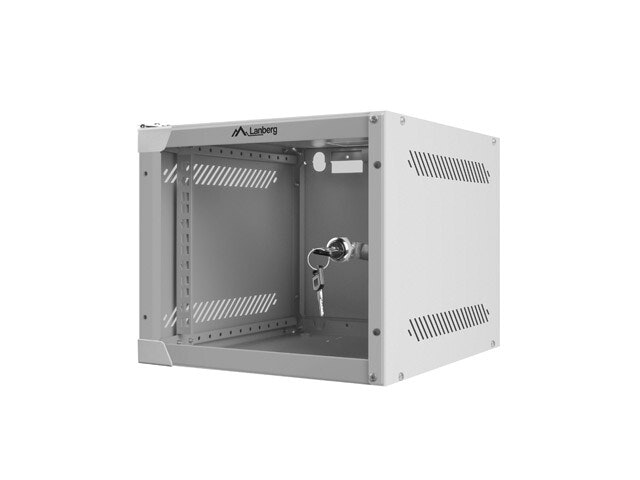 RACKSKÅP 10" VÄGGMONTERAT 4U/280X310 (FLAT PACK) MED GLASDÖRR GRÅ LANBERG