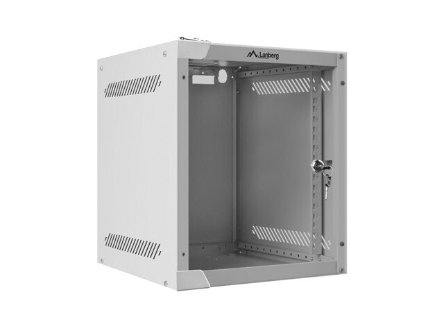 RACKSKÅP 10" VÄGGMONTERAT 6U/280X310 (FLAT PACK) MED GLASDÖRR GRÅ LANBERG