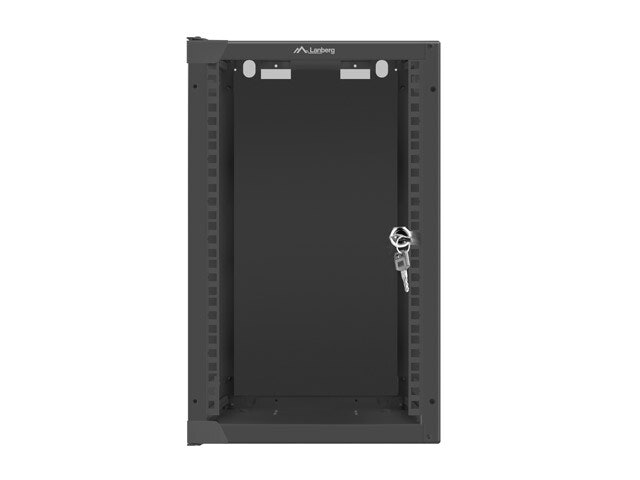 RACKSKÅP 10" VÄGGMONTERAT 9U/280X310 (FLAT PACK) MED GLASDÖRR SVART LANBERG