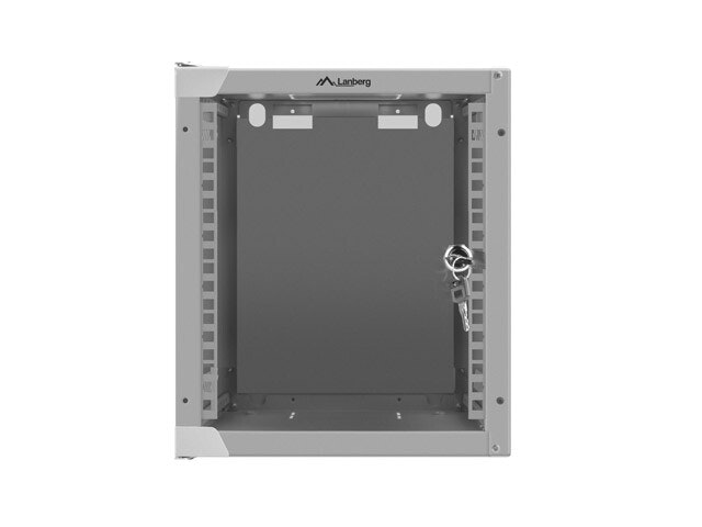 RACKSKÅP 10" VÄGGMONTERAT 6U/280X310 (FLAT PACK) MED GLASDÖRR GRÅ LANBERG