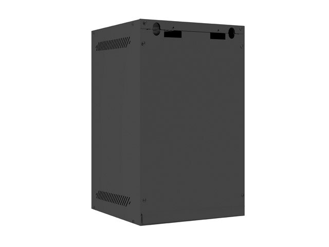 RACKSKÅP 10" VÄGGMONTERAT 9U/280X310 (FLAT PACK) MED GLASDÖRR SVART LANBERG
