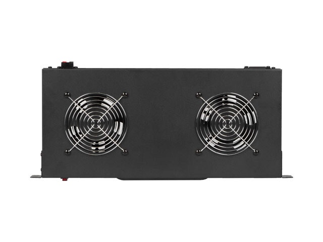 19" FLÄKTAGGREGAT / VENTILATIONSPANEL MED LCD 2 FLÄKTAR + TERMOSTAT 230V SVART LANBERG