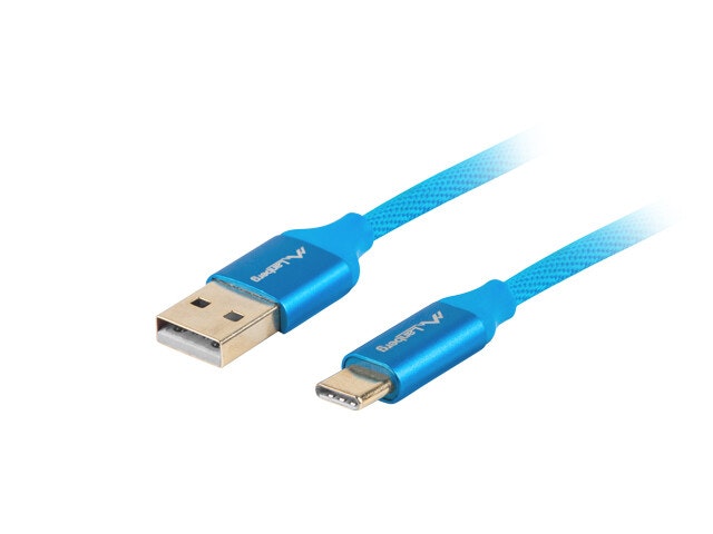 USB-C(M)->USB-A(M) 2.0 KABEL 1M BLÅ PREMIUM QC 3.0 LANBERG