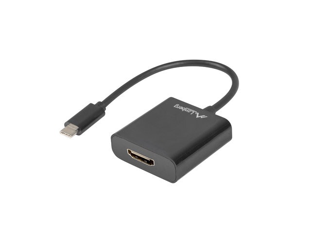 USB-C(M) 3.1->HDMI(F) ADAPTERKABEL 15CM (DISPLAYPORT ALT MODE) SVART LANBERG