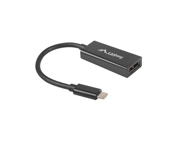 USB-C(M) 3.1->DISPLAYPORT(F) ADAPTERKABEL 15CM SVART LANBERG
