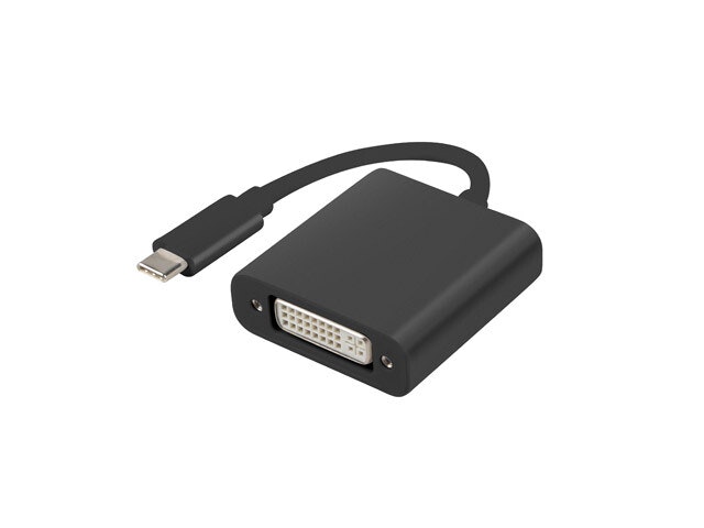 USB-C(M) 3.1->DVI-I(F)(24+5) ADAPTERKABEL 15CM DUAL LINK (DISPLAYPORT ALT MODE) SVART LANBERG