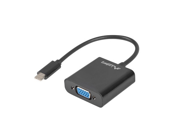 USB-C(M) 3.1->VGA(F) ADAPTERKABEL 15CM SVART LANBERG