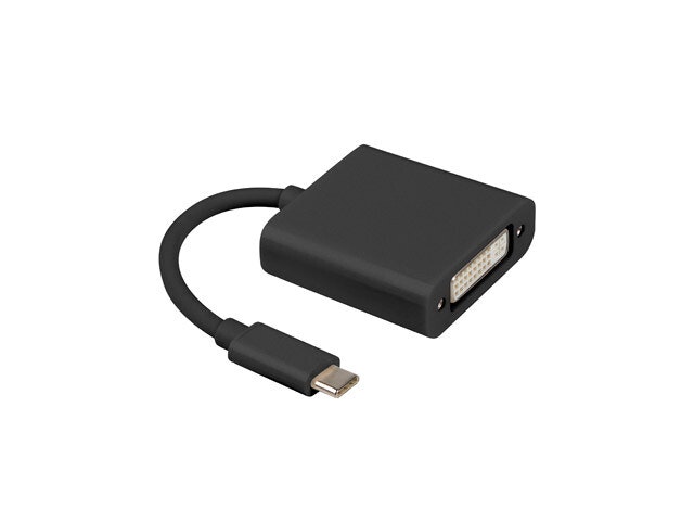 USB-C(M) 3.1->DVI-I(F)(24+5) ADAPTERKABEL 15CM DUAL LINK (DISPLAYPORT ALT MODE) SVART LANBERG