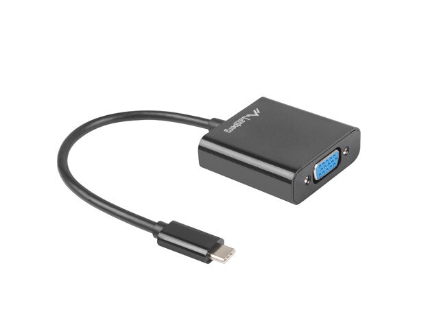 USB-C(M) 3.1->VGA(F) ADAPTERKABEL 15CM SVART LANBERG