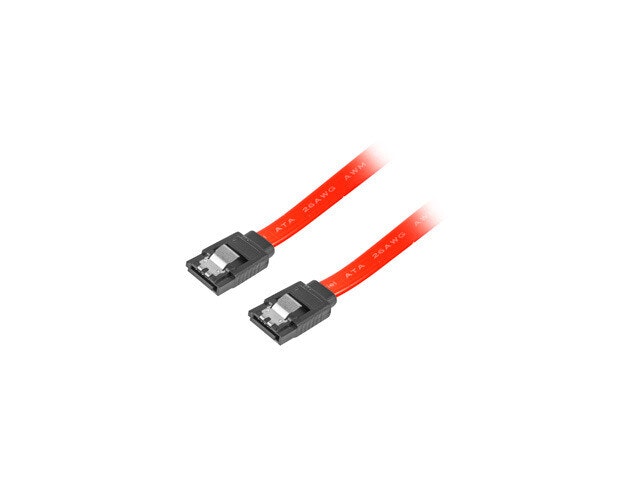 SATA DATA II (3GB/S) F/F-KABEL 50CM METALLKLÄMMOR RÖD LANBERG