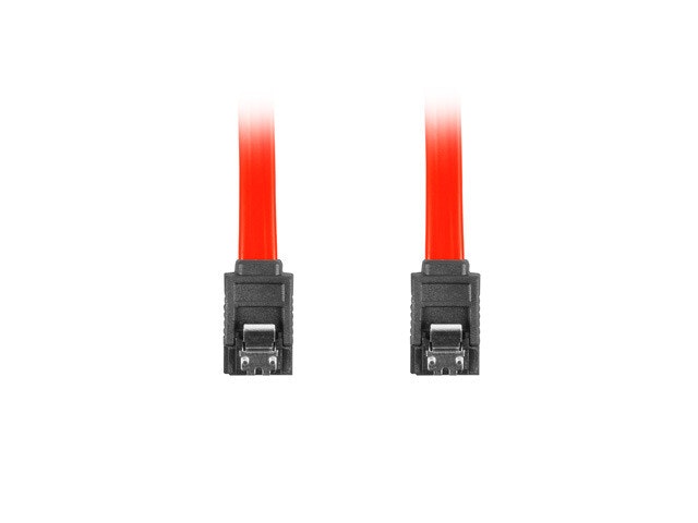 SATA DATA II (3GB/S) F/F-KABEL 50CM METALLKLÄMMOR RÖD LANBERG