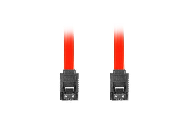 SATA DATA II (3GB/S) F/F-KABEL 30CM METALLKLÄMMOR RÖD LANBERG