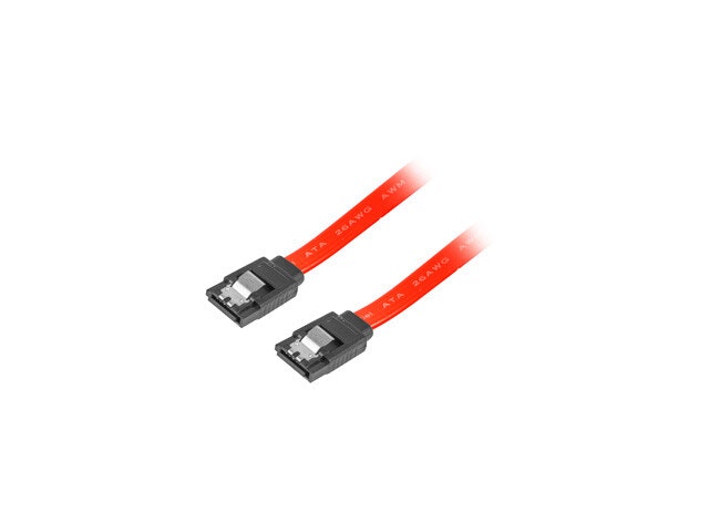 SATA DATA III (6GB/S) F/F-KABEL 30CM METALLKLÄMMOR RÖD LANBERG