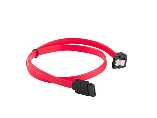 SATA DATA II (3GB/S) F/F-KABEL 30CM VINKLADE METALLKLÄMMOR RÖD LANBERG