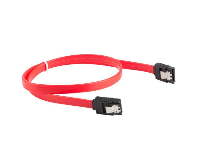SATA DATA III (6GB/S) F/F-KABEL 30CM METALLKLÄMMOR RÖD LANBERG