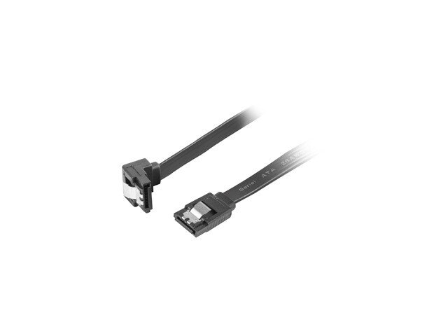 SATA DATA III (6GB/S) F/F-KABEL 30CM VINKLADE METALLKLÄMMOR SVART LANBERG