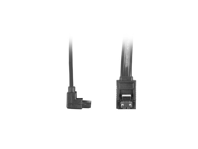 SATA DATA III (6GB/S) F/F-KABEL 50CM VINKLADE METALLKLÄMMOR SVART LANBERG