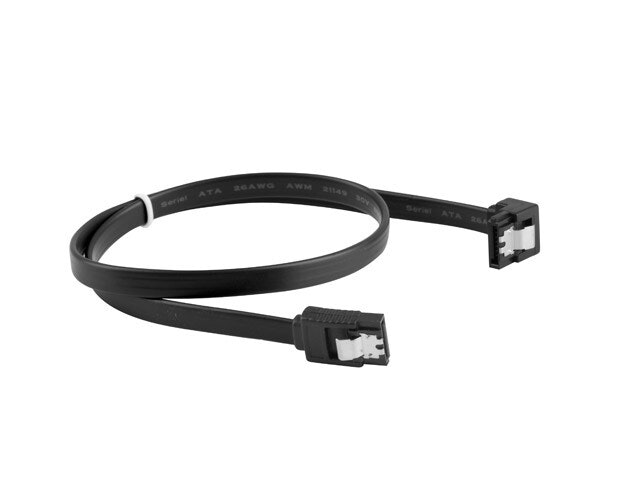 SATA DATA III (6GB/S) F/F-KABEL 30CM VINKLADE METALLKLÄMMOR SVART LANBERG