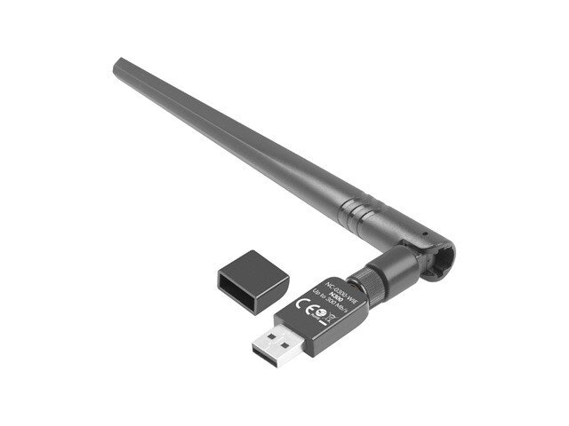 USB-ADAPTER TRÅDLÖST NÄTVERKSKORT LANBERG NC-0300-WIE N300 1X INTERN + 1X EXTERN ANTENN