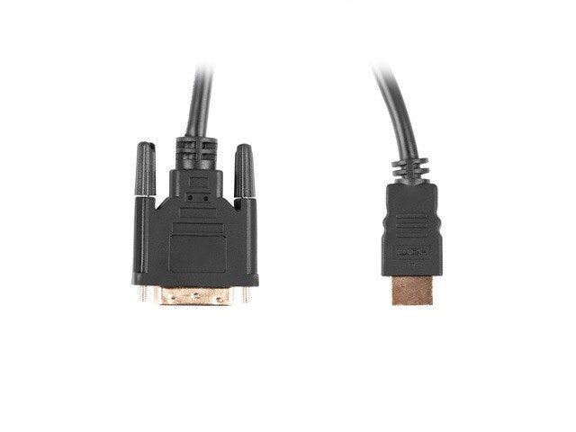 HDMI(M)->DVI-D(M)(24+1) KABEL 1,8M SVART DUAL LINK MED GULDPLÄTERADE 4K-KONTAKTER LANBERG