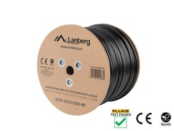 LAN-KABEL CAT.5E UTP 305M SOLID UTOMHUS CU SVART FLUKE PASSED LANBERG