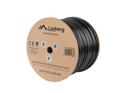 LAN-KABEL CAT.5E UTP 305M SOLID UTOMHUS CU SVART FLUKE PASSED LANBERG