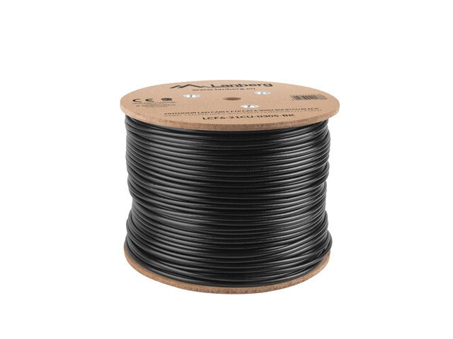 LAN-KABEL CAT.6 FTP 305M SOLID UTOMHUS CU SVART FLUKE PASSERADE LANBERG