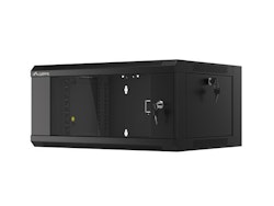 RACKSKÅP 19" VÄGGMONTERAT 4U 450 SNABBMONTERING (FLAT PACK) SVART LANBERG