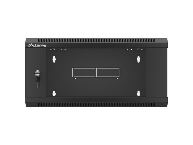 RACKSKÅP 19" VÄGGMONTERAT 4U 450 SNABBMONTERING (FLAT PACK) SVART LANBERG