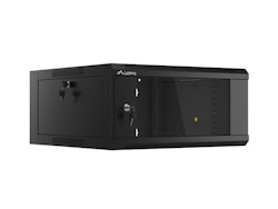 RACKSKÅP 19" VÄGGMONTERAT 4U 600 SNABBMONTERING (FLAT PACK) SVART LANBERG