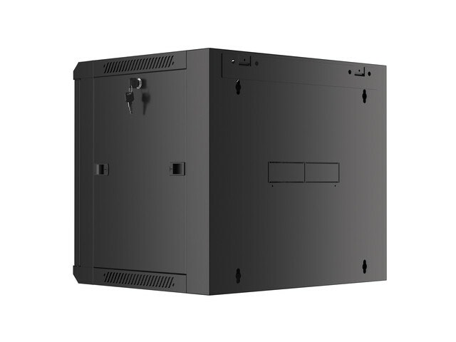 RACKSKÅP 19" VÄGGMONTERAT 9U 450 SNABBMONTERING (FLAT PACK) SVART LANBERG
