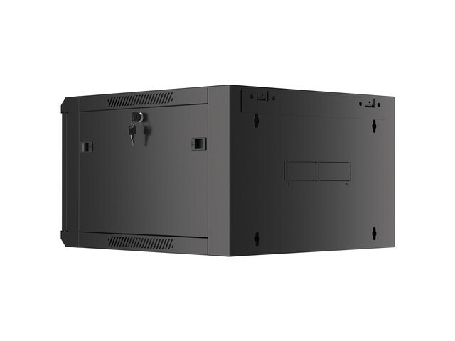 RACKSKÅP 19" VÄGGMONTERAT 6U 600 SNABBMONTERING (FLAT PACK) SVART LANBERG