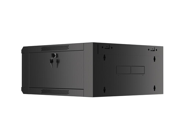 RACKSKÅP 19" VÄGGMONTERAT 4U 600 SNABBMONTERING (FLAT PACK) SVART LANBERG