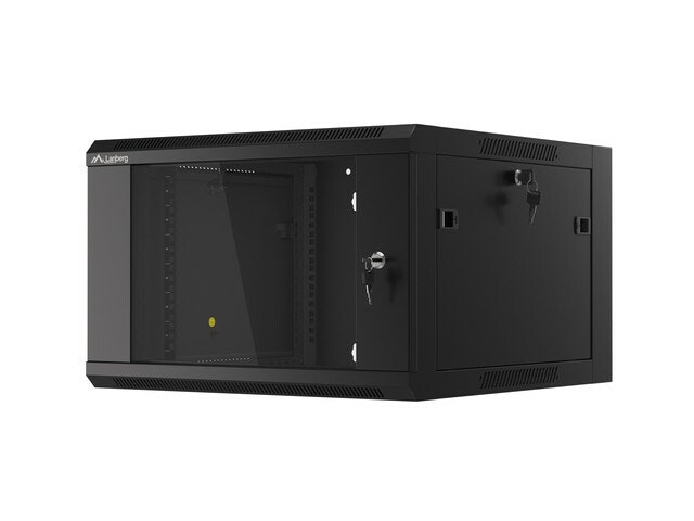 RACKSKÅP 19" VÄGGMONTERAT 6U 600 SNABBMONTERING (FLAT PACK) SVART LANBERG