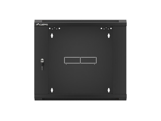RACKSKÅP 19" VÄGGMONTERAT 9U 450 SNABBMONTERING (FLAT PACK) SVART LANBERG