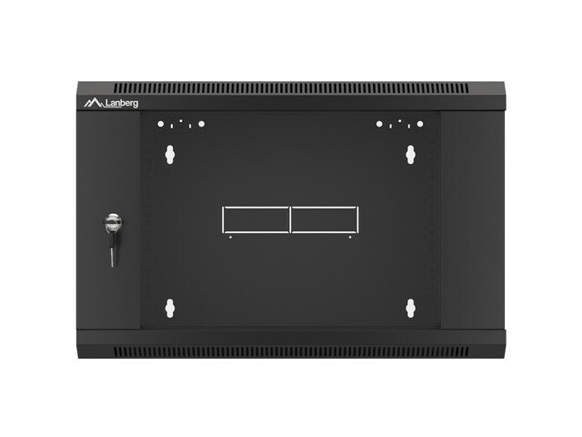 RACKSKÅP 19" VÄGGMONTERAT 6U 600 SNABBMONTERING (FLAT PACK) SVART LANBERG
