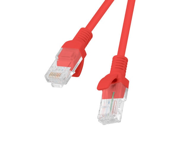 PATCHKABEL CAT.5E UTP 0,25M RÖD FLUKE PASSERADE LANBERG 10-PACK