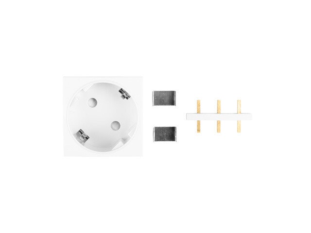 AC VÄGGUTTAG 230V 45X45 SINGEL SCHUKO + ADAPTER VIT LANBERG