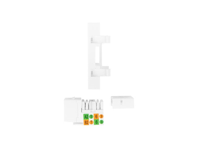 VÄGGUTTAG RJ45 45X45 + KEYSTONE CAT.6 UTP VIT LANBERG