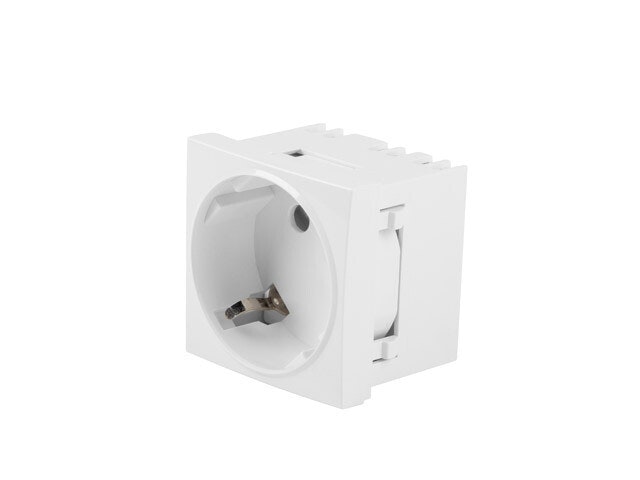 AC VÄGGUTTAG 230V 45X45 SINGEL SCHUKO + ADAPTER VIT LANBERG