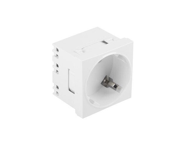 AC VÄGGUTTAG 230V 45X45 SINGEL SCHUKO + ADAPTER VIT LANBERG