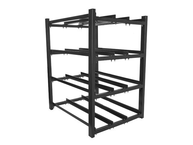 BATTERIRAM FÖR UPS 830X650 3 RADER 4 NIVÅER (12 HYLLPLAN) (FLAT PACK) SVART LANBERG