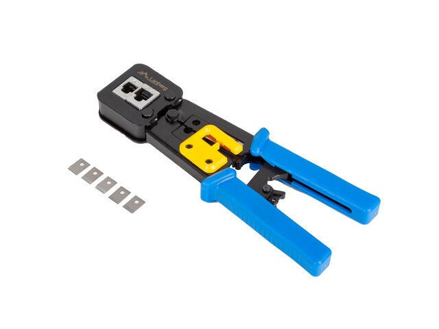 PRESSVERKTYG RJ45 RJ11 RJ12 FÖR GENOMGÅNGSTYP MODULÄR KONTAKT LANBERG