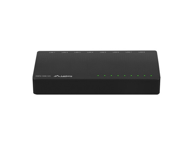 SWITCH LANBERG DSP2-1008-12V 8X 1GB/S UNMANAGED GIGABIT ETHERNET DESKTOP 12V