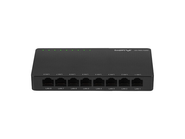 SWITCH LANBERG DSP2-1008-12V 8X 1GB/S UNMANAGED GIGABIT ETHERNET DESKTOP 12V