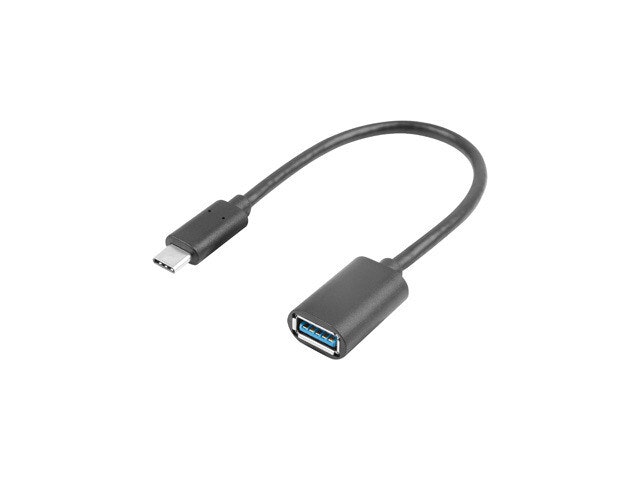 USB-C(M) 3.1->USB-A(F) ADAPTERKABEL 15CM SVART OTG LANBERG
