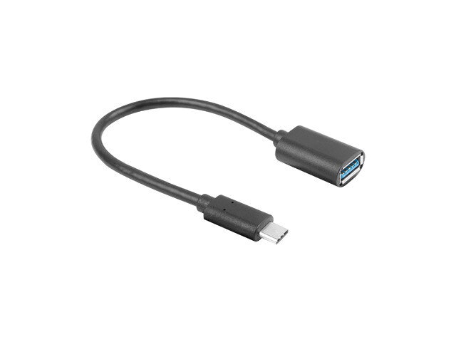 USB-C(M) 3.1->USB-A(F) ADAPTERKABEL 15CM SVART OTG LANBERG